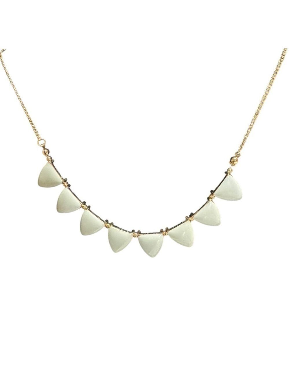 Lauren Conrad Gold Tone Light Mint Green Triangle Statement Necklace